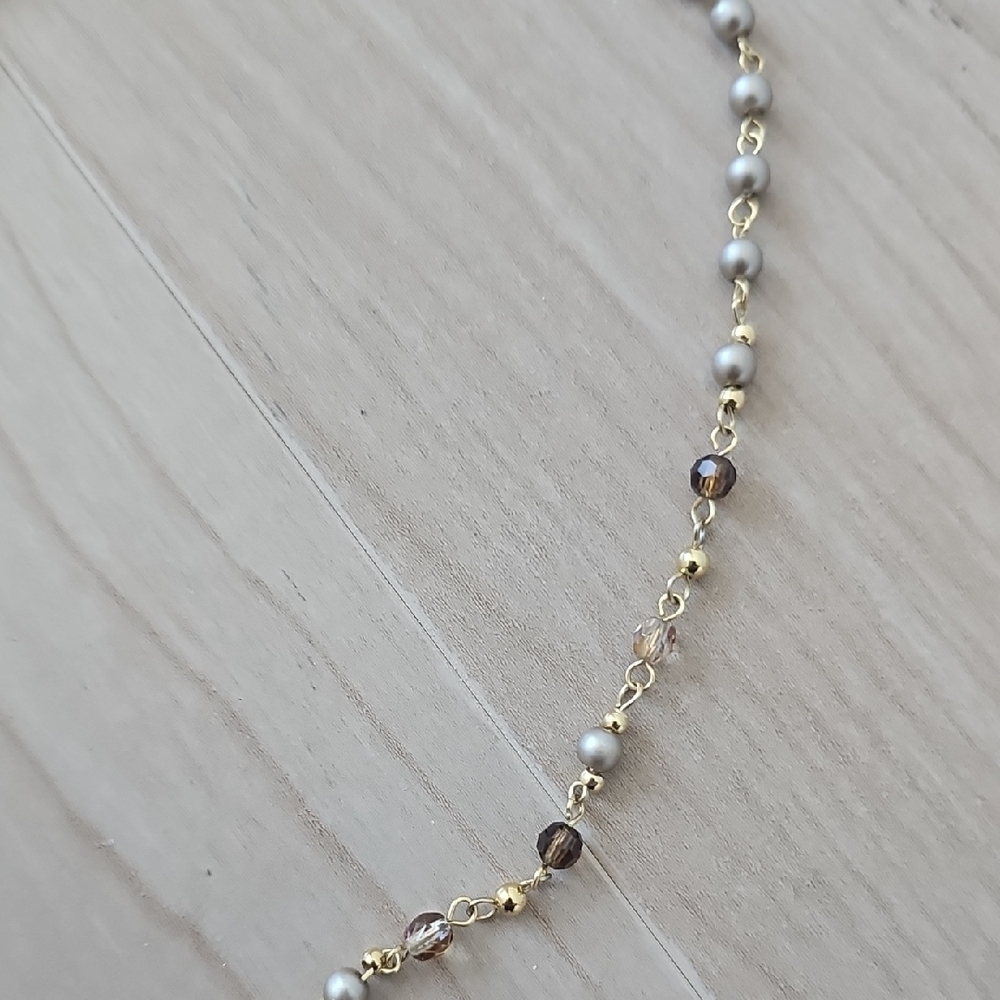 NAPIER Elegant Gold and Silver Beaded Necklace - Picture 4 of 4